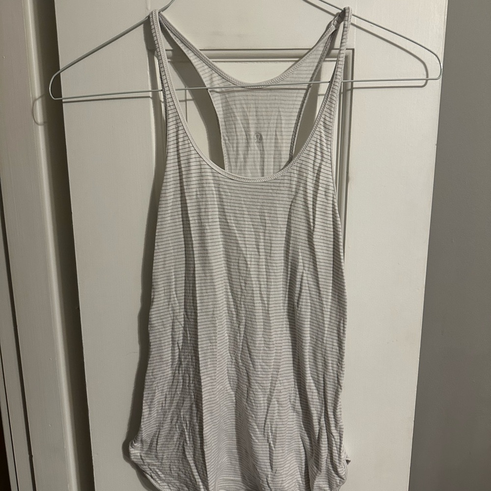 Lululemon Striped White Tank Top